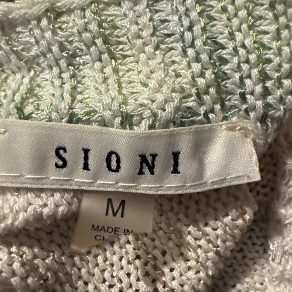 SIONI Sunflower Print Loose Knit Long Sleeve Lightweight Blush Sweater Size Med - Picture 3 of 4